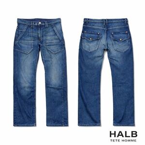 HALB Tete Homme‎ Japanese Denim Jeans Mens 31 Blue Carpenter Utility Pants Y2K